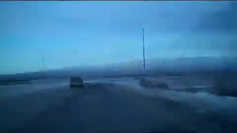 Driving in a winter wind advisory in fairbanks Alaska