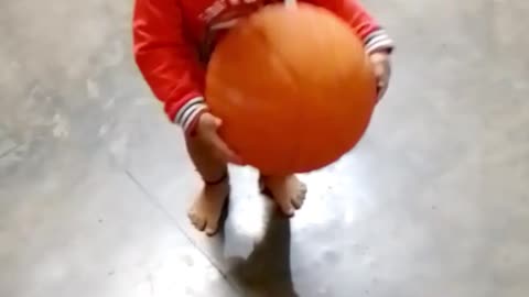 Cute Baby with Basket Ball