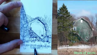 Sketching landscape painting