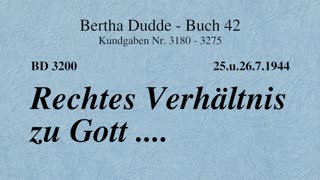 BD 3200 - RECHTES VERHÄLTNIS ZU GOTT ....