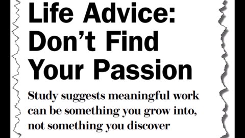 Letting Your Passion Find You