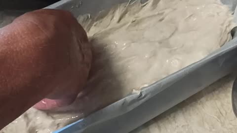 Shaping loafs of bread with warm water