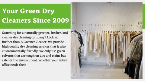 Dry Cleaning Services St. John’s - A Greener Cleaner