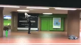 Dirty dancing on the subway platform