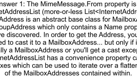 MailKit From Address