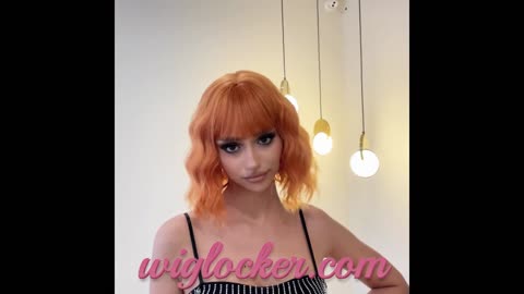 Orange Short Curly Synthetic Wig