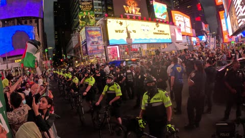 Zionist NYC mayor Eric Adams, NYPD officers arrest a PEACEFUL protestor. 300 DAYS OF GENOCIDE.