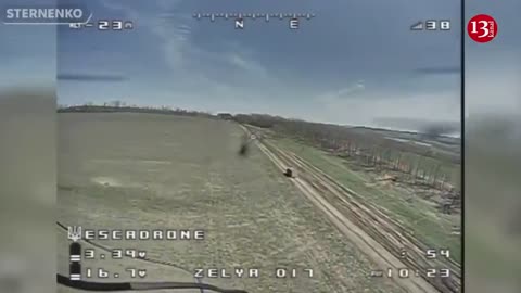 UAZ car that brought Russians into battle met by Kamikaze drone