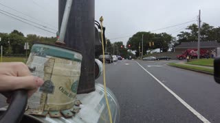 Driving A Garbage Lawn Mower Train Over A Highway Bridge While Falling Behind In A Parade