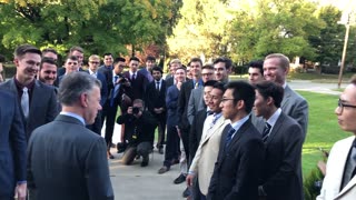 October 22, 2018 - Colombia's Juan Manuel Santos Visits DePauw's Delta Upsilon House