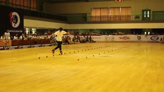 Inline skater dominates freestyle slalom competition