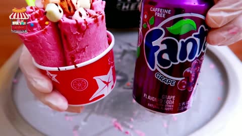 fanta grape Soda ice cream rolls