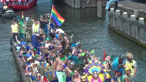 Amsterdam Nederland's Gay LGBTQIA+ Pride 2017 Canal Pride Part 1