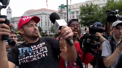 July 6 2019 1.4 Antifa attacks man in MAGA hat, try to take his camera, throw water bottles at him