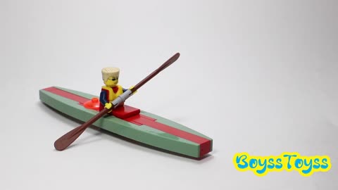 Lego Sheets to Build Walls and Make Kayak to Play in the River