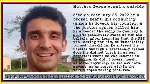 J6 team Matthew Perna commits suicide GITMO, D.C.