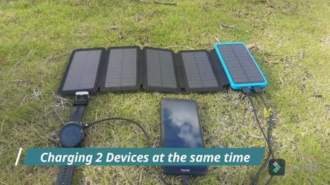 Solar Power Bank 20000mAh 5 Solar Panels Phone External Battery for iPhone