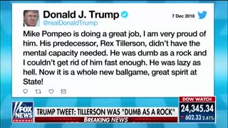 Trump hits back at Tillerson in fiery tweet