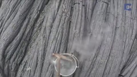 POV Of Geologists Collecting Lava.