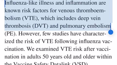 Risk of venous thromboembolism following influenza vaccination