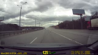 Reckless lane change leads to scary accident