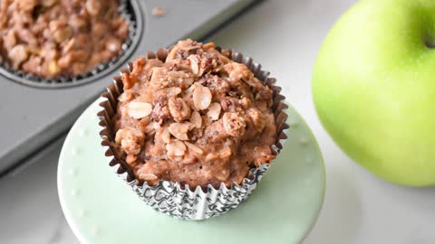 Sourdough Apple Oatmeal Muffins