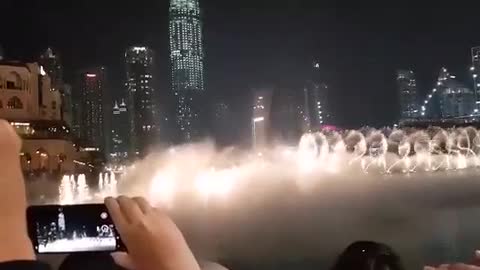 amazing fountain show in Dubai near Burj Khalifa
