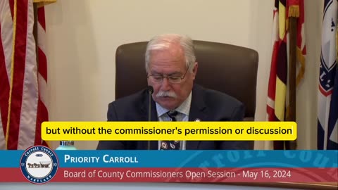 Commissioner Kiler provides a statement about Carroll County Public Library funding in FY25