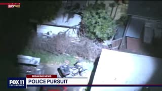 Nighttime Police Pursuit, Foot Bail & Chase... Junkyard Dog?