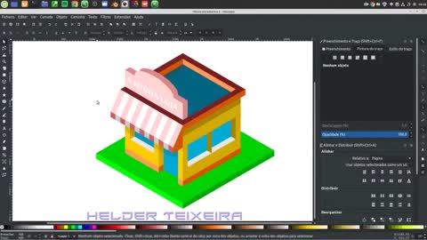 Isometric construction in InkScape Time lapse Enjoy