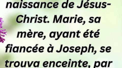 "Joseph et la naissance de Jésus" Matthieu 1:18 -19.