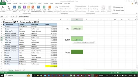 Excel Made Easy - Sum, Sumif and Sumifs Functions in Microsoft Excel