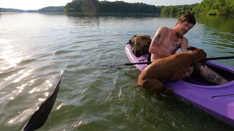 Poor Pupper's First Time on a Kayak