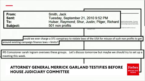Jim Jordan Ruthlessly Grills AG Garland About Selection Of Jack Smith, Email Record