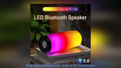✨ LED Bluetooth Speaker Portable FM Radio Wireless Bass Subwoofer Music Player Boombox USB AUX TF