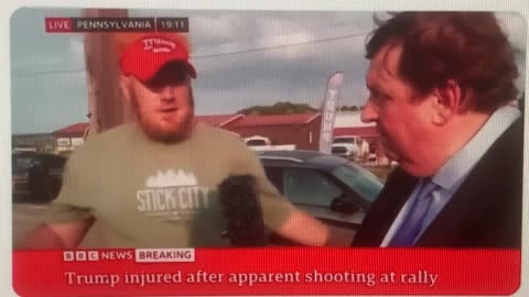 Trump Shot - Witness of the shooter going on rood and crawling to position of shooting