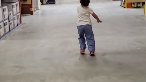 Kids running inside in the store