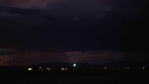 Rain and lightning from the dark sky at night
