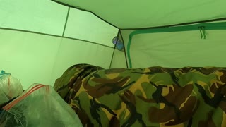 Sleeping in a tent