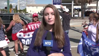 Crowd Lines Sidewalks Welcoming Trump Home