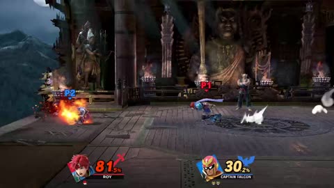 Roy vs Captain Falcon on Mishima Dojo (Super Smash Bros Ultimate)