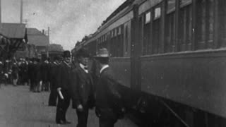 Arrival Of McKinley's Funeral Train At Canton, Ohio (1901 Original Black & White Film)