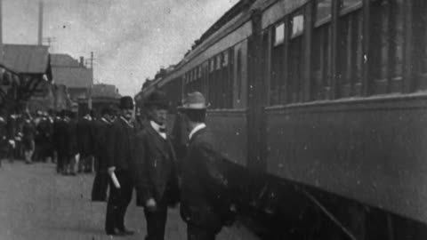 Arrival Of McKinley's Funeral Train At Canton, Ohio (1901 Original Black & White Film)