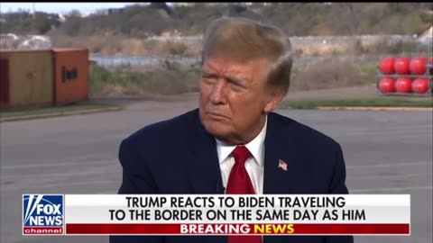Trump reacts to Biden's BORDER VISIT on the same day as him