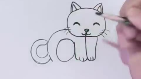 🔴 Very Easy! How to turn Words Cat Into a Cartoon Cat. (Wordtoons) learning step by step for kid