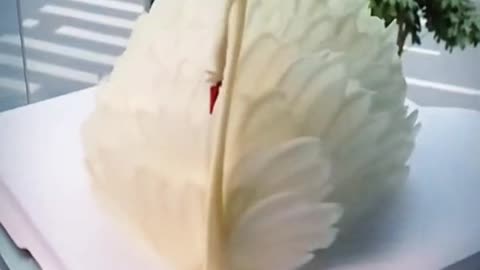 Lovely Elegant White Swan Cake