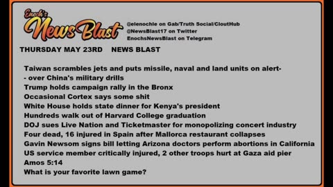 Thursday, May 23, 2024 News Blast