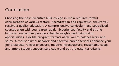 What Criteria Should You Use to Choose the Best Executive MBA College in India