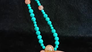 Orange spiny oyster and Natural turquoise with Sakura agate gemstone pendant necklace Calcite