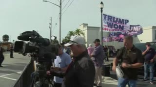 Trump Fans Cheer 'GO TRUMP' As Motorcade Arrives to Court For Hearing